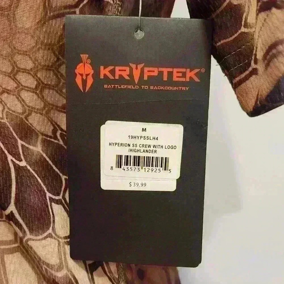 Men Kryptek Camo Short Sleeve Hyperion Crew w/ Logo Highlander Size M - Picture 5 of 9